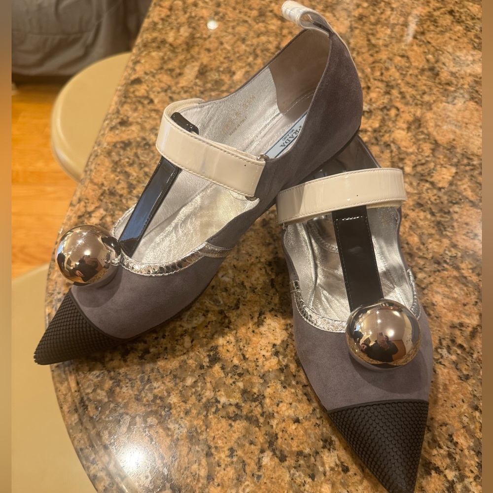 Prada flats ballerina shoes multicolor Sz 8.5 - Picture 9 of 16
